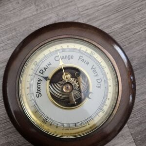 Vintage Brown and Gold Wall Barometer